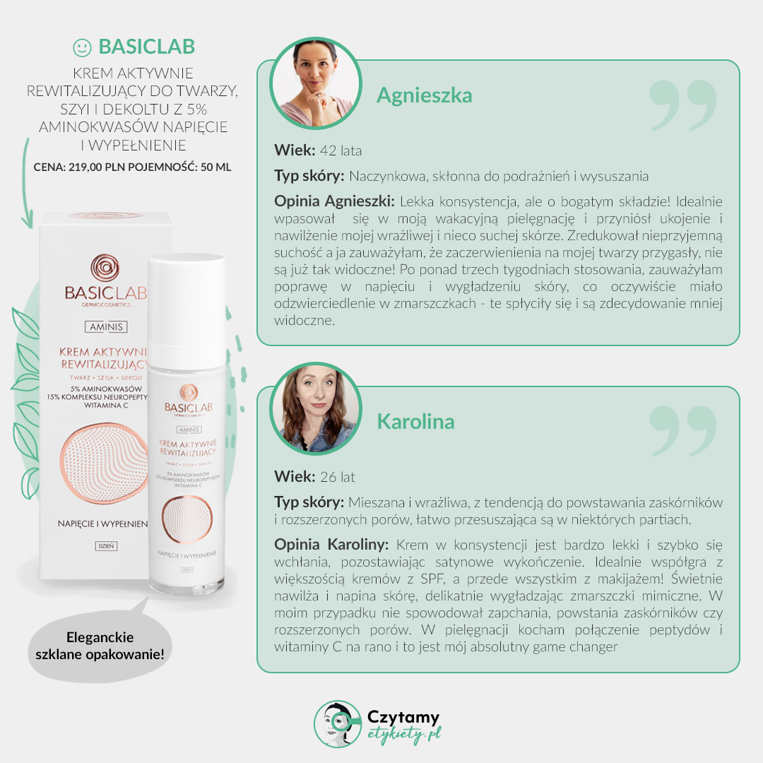 Lekka poranna pielęgnacja, o bogatej formule z BasicLab- linia Aminis 2 basiclab2