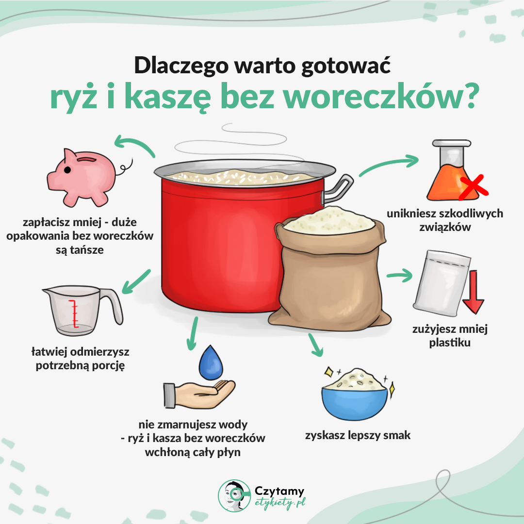 Dlaczego ryż i kaszę warto gotować bez woreczków? 2 ryz1