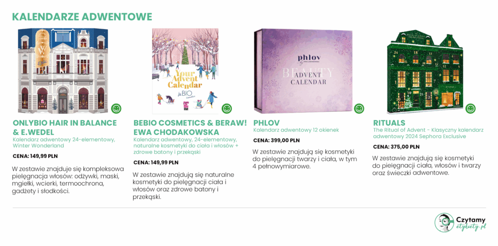 Kalendarze adwentowe z kosmetykami 2024- Co warto wiedzieć przed zakupem? 2 kalendarze1 2
