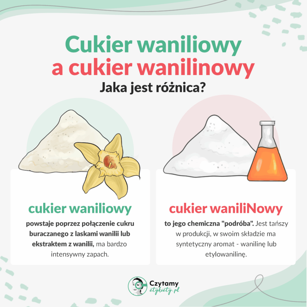 Cukier waniliowy vs waniliNowy - jaka jest różnica? 2 Cukier waniliowy a wanilinowy - jakie są różnice?