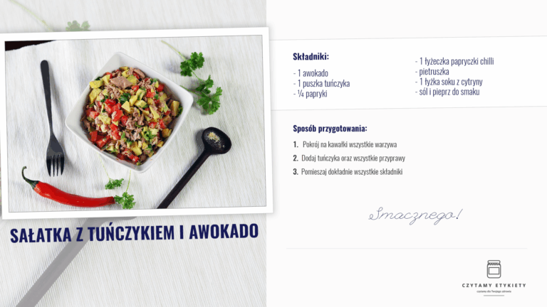 Sałatka z tuńczykiem, awokado i papryką