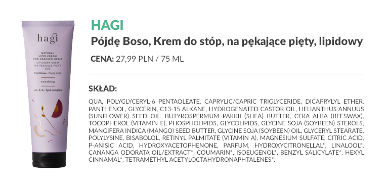Lipidowy krem na pekające pięty od Hagi 3 hagi