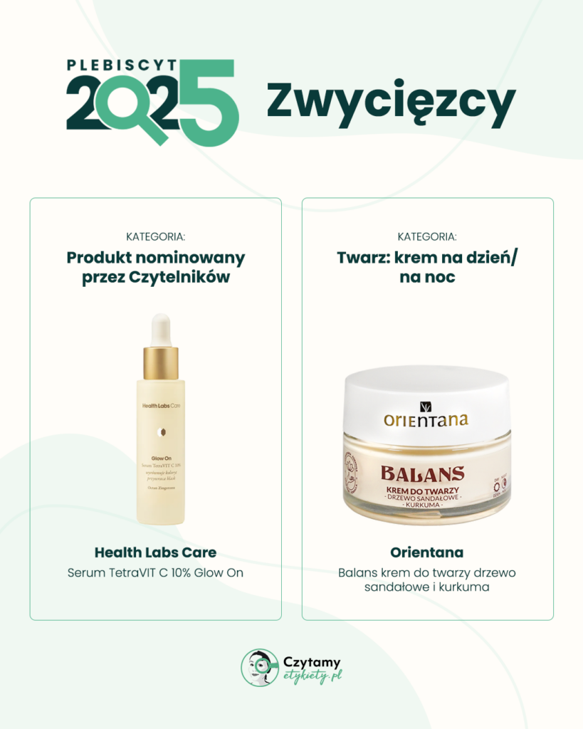 Zwycięzcy Plebiscytu Czytamy Etykiety 2025 30 nominowany krem