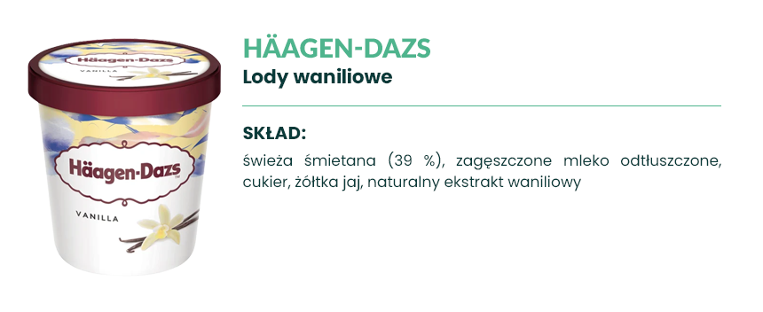 Lody waniliowe Häagen-Dazs